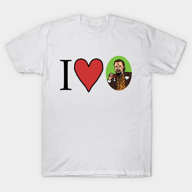 I Love Heart Leonardo T-Shirt by ellenhenryart